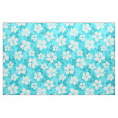 Tropical Blue White Hibiskus Blume Muster Stoff (Fat Quarter (45,7 x 55,9 cm))