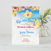 Tropical Blume Baby Shower Beach Kia Ora Einladung (Stehend Vorderseite)