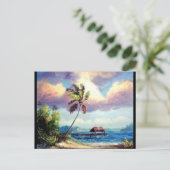 Tropical Boat House Postkarte (Stehend Vorderseite)