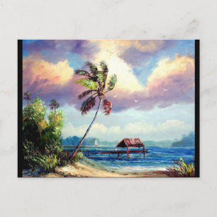 Tropical Boat House Postkarte