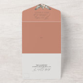 Tropical Bohemisch Floral Terracotta Wedding All In One Einladung (Außenbereich)