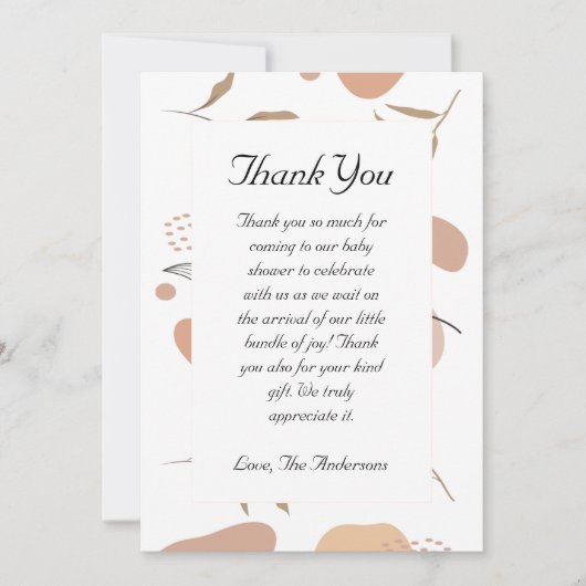 Tropical Boho Baby Dusche Danke Karte (Vorderseite)