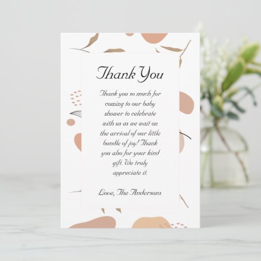 Tropical Boho Baby Dusche Danke Karte (Stehend Vorderseite)