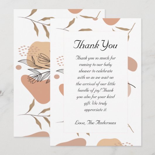 Tropical Boho Baby Dusche Danke Karte (Vorne/Hinten)