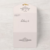 Tropical Boho Bloral Arch Rosa Hochzeit All In One Einladung (Außenbereich)