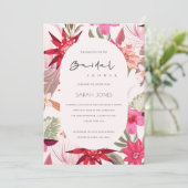 Tropical Boho Blush Brautparty laden Dankeskarte (Stehend Vorderseite)
