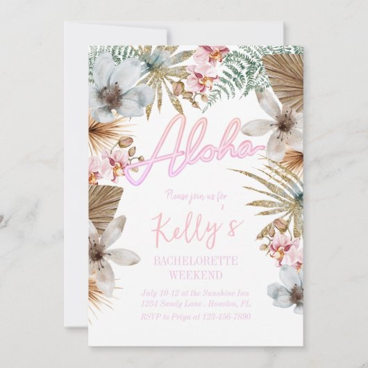 Tropical Boho Botanical Bachelorette Weekend Einladung (Vorderseite)