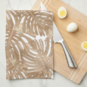 Tropical Boho Brown Dschungel-Blätter Geschirrtuch (Viertel Falte)