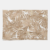 Tropical Boho Brown Dschungel-Blätter Geschirrtuch (Horizontal)