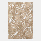 Tropical Boho Brown Dschungel-Blätter Geschirrtuch (Vertikal)