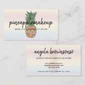 Tropical Boho Chic Ananas Holographisch Visitenkarte (Vorne/Hinten)