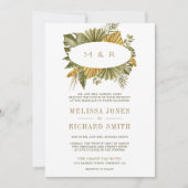 Tropical Boho Dried Palm Blätter alle in einer Hoc Einladung (Vorderseite)