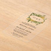 Tropical Boho Dried Palm Leaves Wedding Acryleinladungen (Ablage )