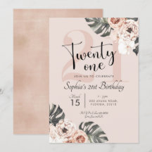 Tropical Boho Floral 21 Geburtstag