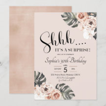 Tropical Boho Floral Überraschung Geburtstag Einla