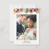 Tropical Boho Floral Wedding Danke Karte (Vorderseite)