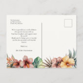 Tropical Boho Floral Wedding Danke Postcard Postkarte (Rückseite)