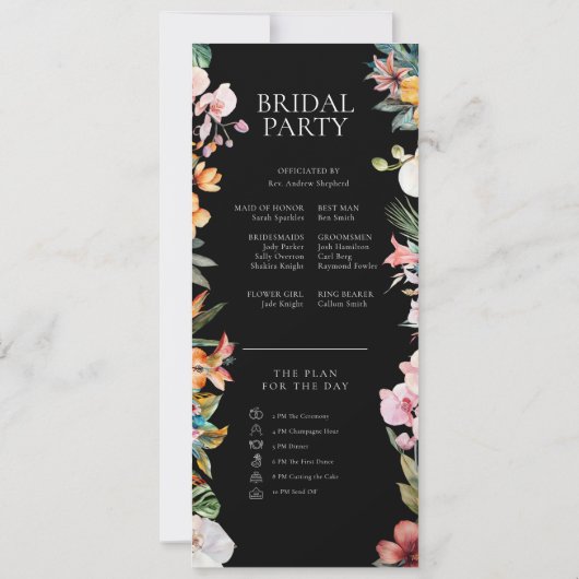 Tropical Boho Floral Wedding Program (Rückseite)
