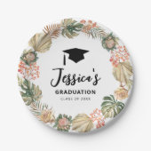 Tropical Boho getrocknete Palmen Blätter Wreath Ab Pappteller (Vorderseite)