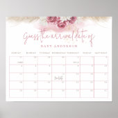 Tropical Boho Kinderdusche schätzt das Anreisedatu Poster (Vorne)