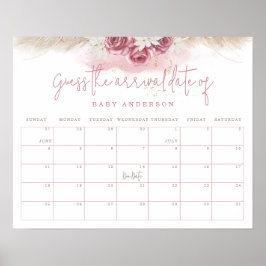 Tropical Boho Kinderdusche schätzt das Anreisedatu Poster