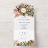 Tropical Boho Lemon Orange Wedding All In One Einladung (Innen Boden)