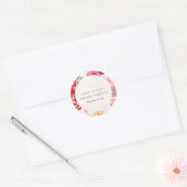 Tropical Boho Live Red Blush Bloral Wedding Runder Aufkleber (Umschlag)