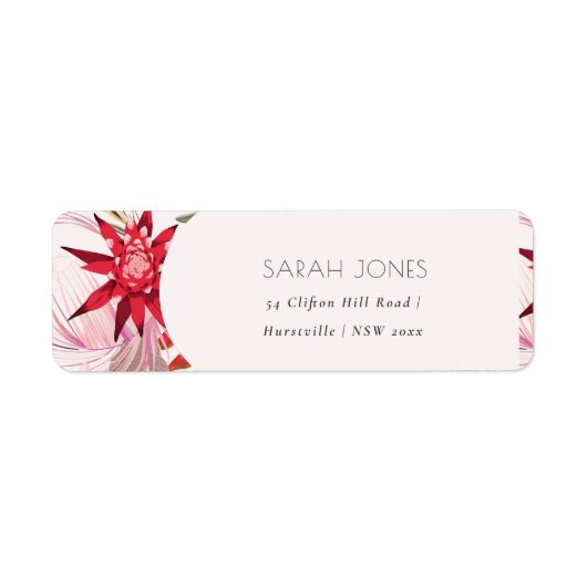 Tropical Boho Lively Red Blush Red Floral Address (Vorne)