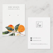 Tropical Boho Mandarin Branch Stud Earring Display Visitenkarte (Vorne/Hinten)