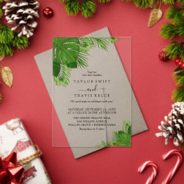 Tropical Boho Palm Beach Wedite Acryleinladungen