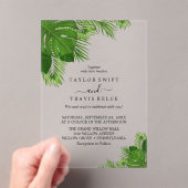 Tropical Boho Palm Beach Wedite Acryleinladungen (Insitu (Handheld))