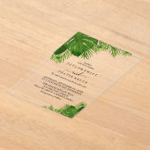 Tropical Boho Palm Beach Wedite Acryleinladungen (Ablage )