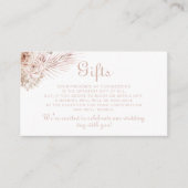 Tropical Boho Palm Verlasse Rose Hochzeitsgeschenk Begleitkarte (Vorderseite)