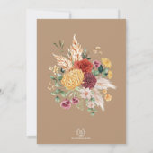 Tropical Boho Pampas Blume Muttertagskarte Einladung (Rückseite)