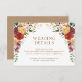 Tropical Boho Pampas Blumengarten Hochzeitsstimmun Begleitkarte (Vorne/Hinten)