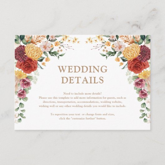 Tropical Boho Pampas Blumengarten Hochzeitsstimmun Begleitkarte (Vorderseite)