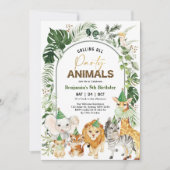 Tropical Boho Party Animals Safari Boy Geburtstag Einladung (Vorderseite)
