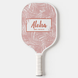 Tropical Boho Pink Palm Leaf Muster Pickleball Schläger