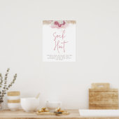 Tropical Boho Pink Roses Baby Shock Sock Hunt Poster (Küche)