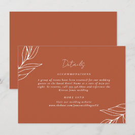 Tropical Boho Rust Wedding Details Begleitkarte