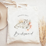 Tropical Boho Tigers Bachelorette Bridesmaid Tragetasche<br><div class="desc">Dieses bezaubernde tropische inspirierte Design mit boho Blumen und Tigern ist perfekt für ein lustiges Party!</div>