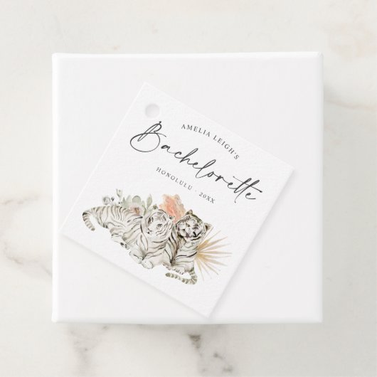 Tropical Boho Tigers Bachelorette Geschenkanhänger (Beispiel)