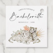 Tropical Boho Tigers Bachelorette Geschenkanhänger (Rückseite)