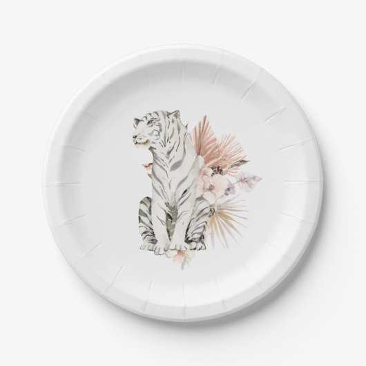 Tropical Boho Tigers Bachelorette Pappteller (Vorderseite)