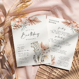 Tropical Boho Tigers Geburtstagswoche Einladung