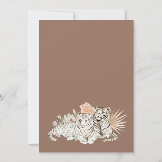 Tropical Boho Tigers Junggeselinnen-Abschied Einladung (Rückseite)