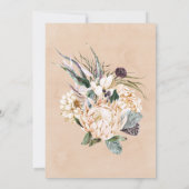 Tropical Boho White Protea Floral Wedding Einladung (Rückseite)