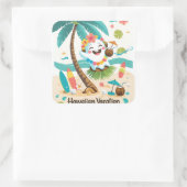 Tropical Boo - Kawaii Hawaiian Ghost Vacation Quadratischer Aufkleber (Tasche)