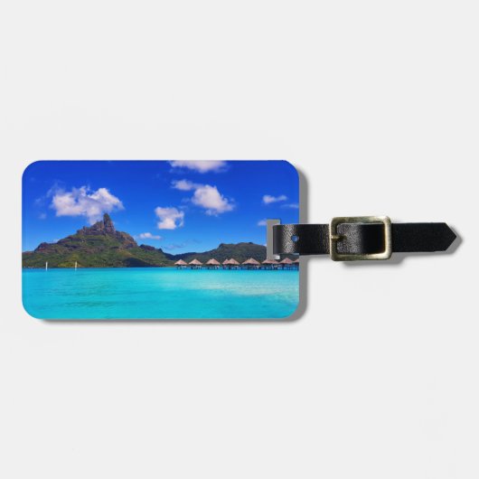Tropical Bora Bora Landschaftlicher Inselurlaub Gepäckanhänger (Vorderseite horizontal)