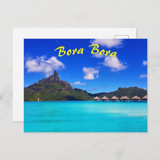 Tropical Bora Bora Landschaftlicher Inselurlaub Postkarte (Vorne/Hinten)